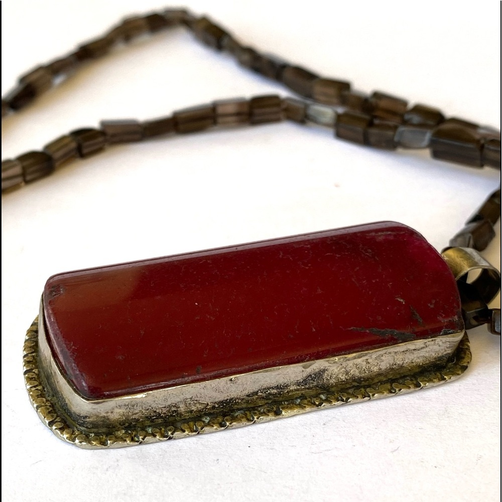 Raspberry Agate Smoky Quartz Necklace - Picture 12 of 16